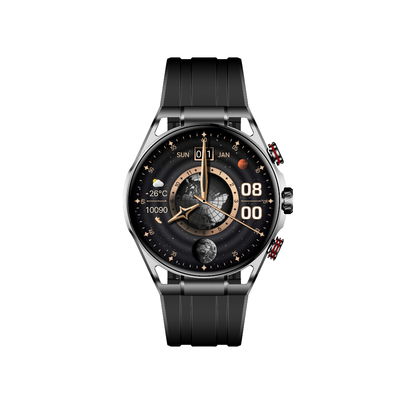 comprar Reloj inteligente de forma redonda negro resistente al agua reloj de fitness Fabricación en línea